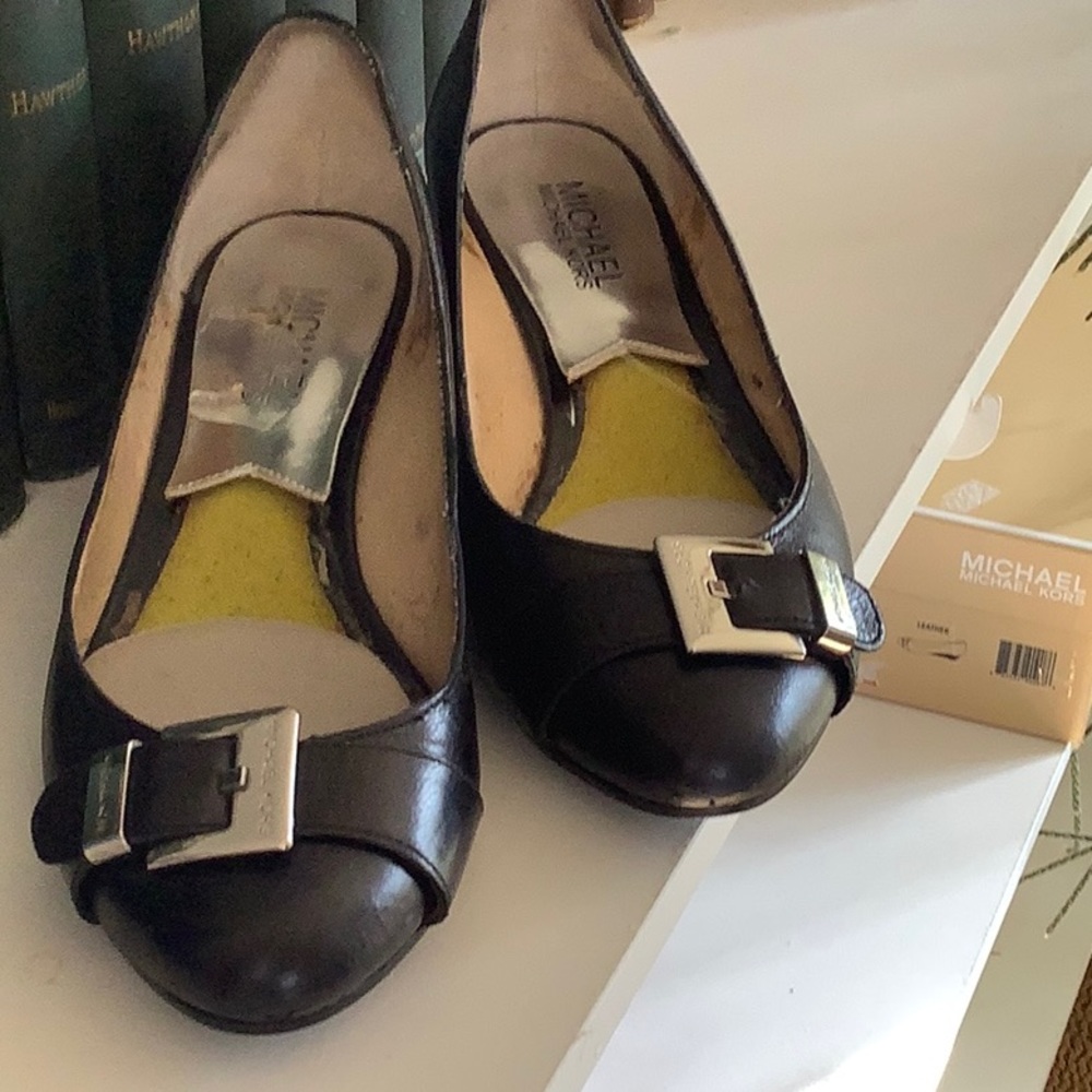 Michael Kors leather  1 3/4” wedge heel.